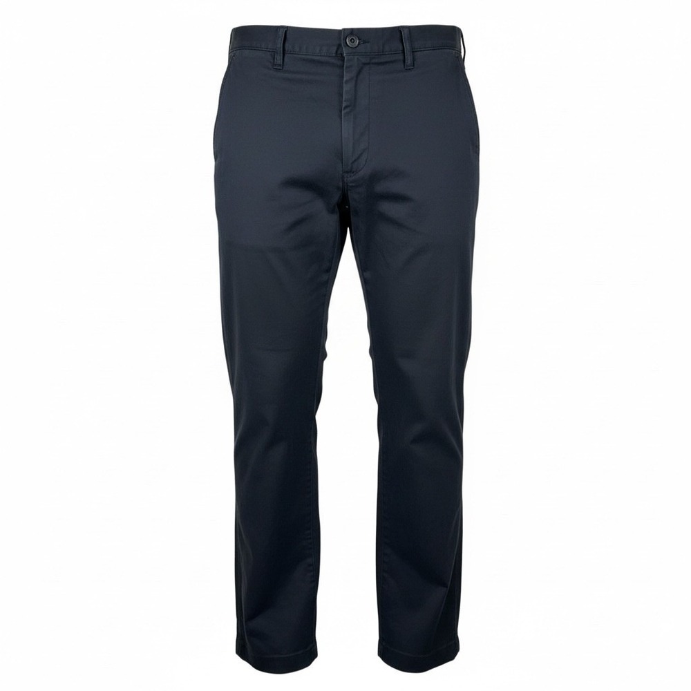Life Khaki Mens Straight Fit Flat Front Chino Pants‎ Navy Blue Size 34x30